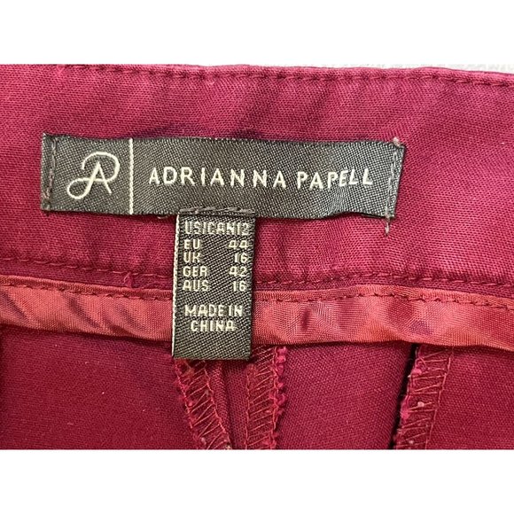 Adrianna Papell Womens Dress Pants Cropped Mid Rise Hot Pink Size 12 - Picture 8 of 8